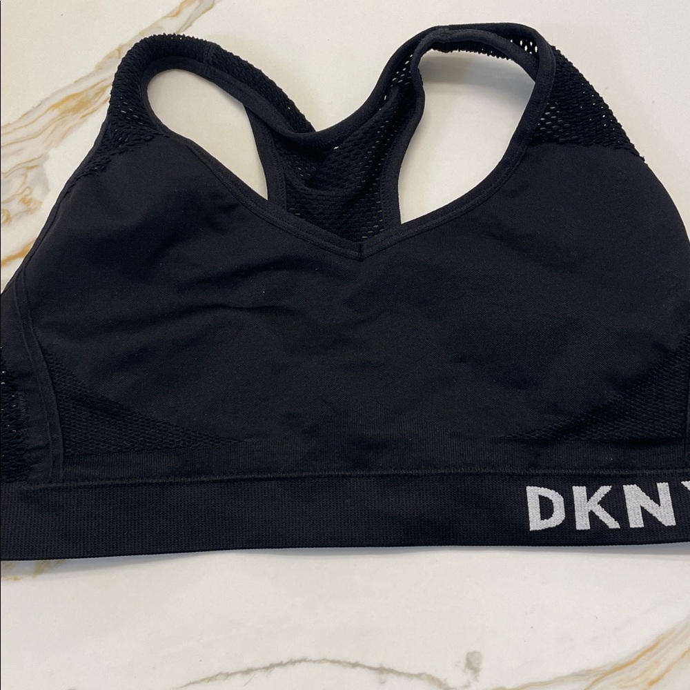 DKNY Black Mesh Sports Bra